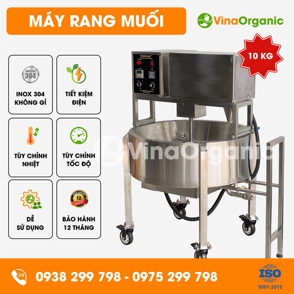 MRM010 - Máy rang muối tự đảo 10kg, rang muối ớt, muối tôm Tây Ninh