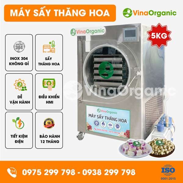 STH005 – Máy sấy thăng hoa 5kg, sấy sữa chua, sấy trái cây