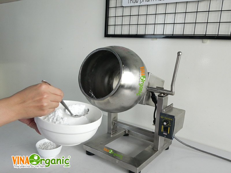 Cách làm trân châu nhân dừa đơn giản bằng máy vê VinaOrganic