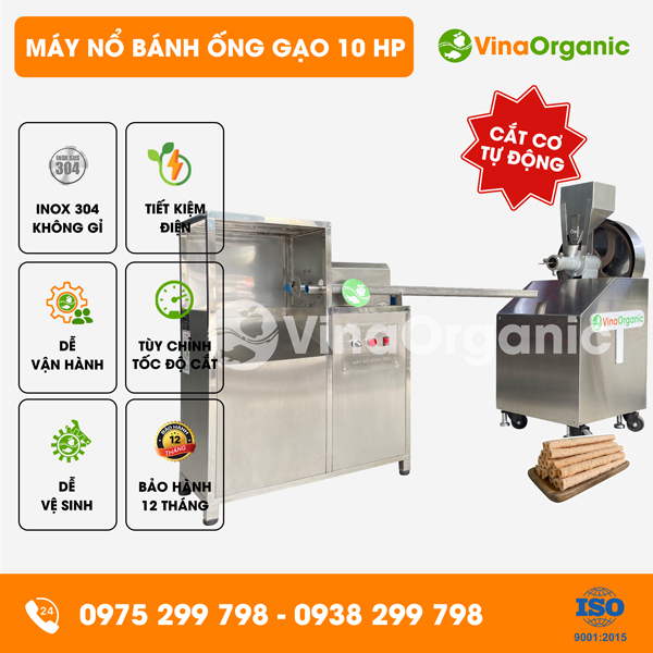 NB10HP1 - Máy nổ bánh ống gạo 10Hp, làm bánh ống, nổ bỏng gạo