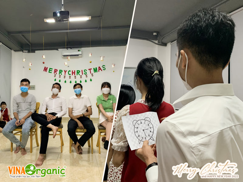 Các thành viên của gia đình VinaOrganic đã có một giáng sinh 2021 thật ấm no cùng với nhũng trò chơi vô cùng nhộp nhịp...