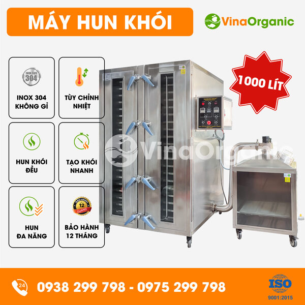 HK1000 - Máy hun khói 1000L, hun khói cá hồi siêu năng suất