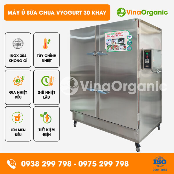 VY3066 - Máy ủ sữa chua VYogurt 30 khay (60x60cm), ủ 340L/mẻ