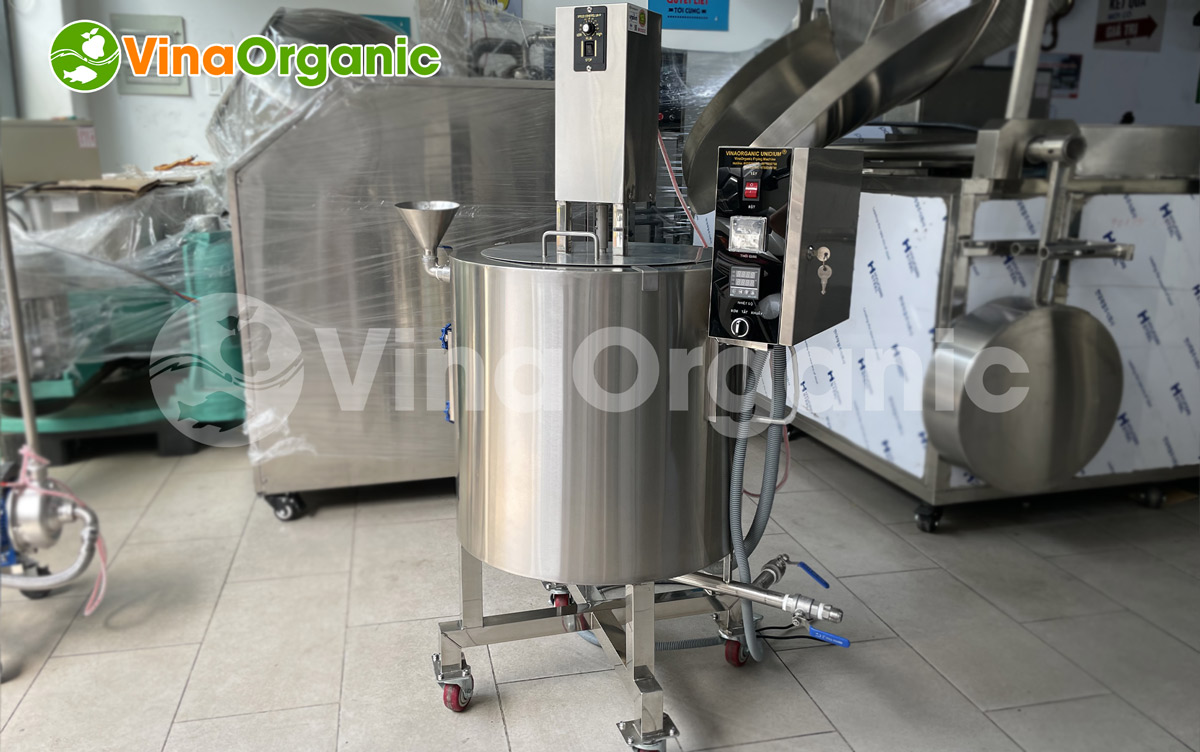 VinaOrganic cung cấp dây chuyền sản xuất trà sữa năng suất 50L/mẻ, inox 304, tiết kiệm điện, tuổi thọ cao. Liên hệ Hotline: 0975299798 - 0938299798.