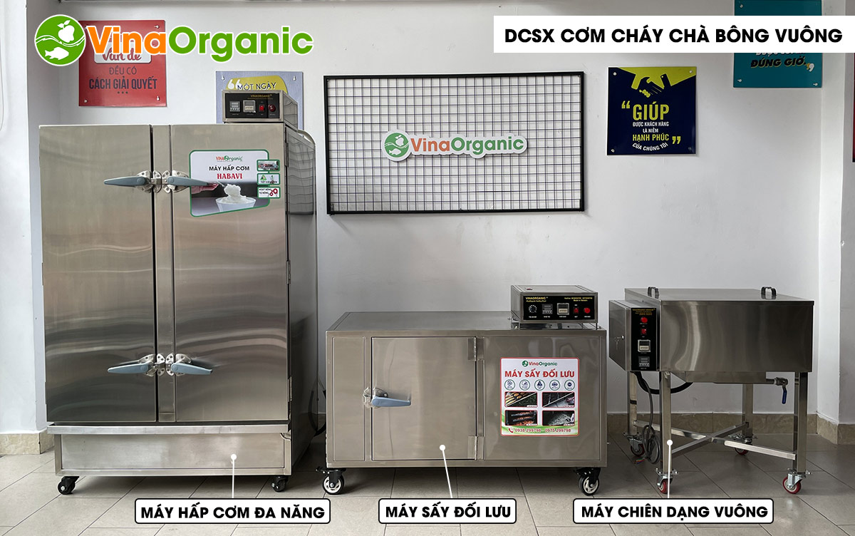 VinaOrganic chuyển giao công nghệ Cơm cháy chà bông (dạng vuông), thơm ngon, giòn rụm. Liên hệ ngay Hotline/Zalo: 0938299798 – 0975299798.