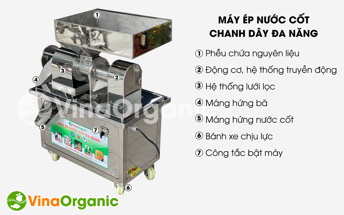 Máy ép nước cốt chanh dây 100 - 140 kg/mẻ phiên bản mới, được thiết kế nhỏ gọn, chất lượng vượt trội. LH: 0938299798 - 0975299798