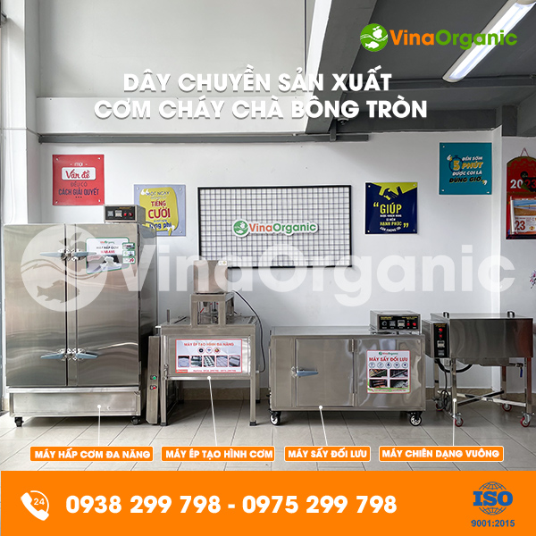Dây chuyền sản xuất Cơm cháy chà bông (phôi bánh hình tròn)