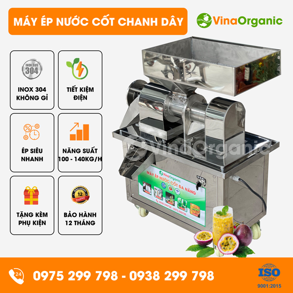 EDN001 - Máy ép nước cốt chanh dây năng suất 100 - 140kg/h