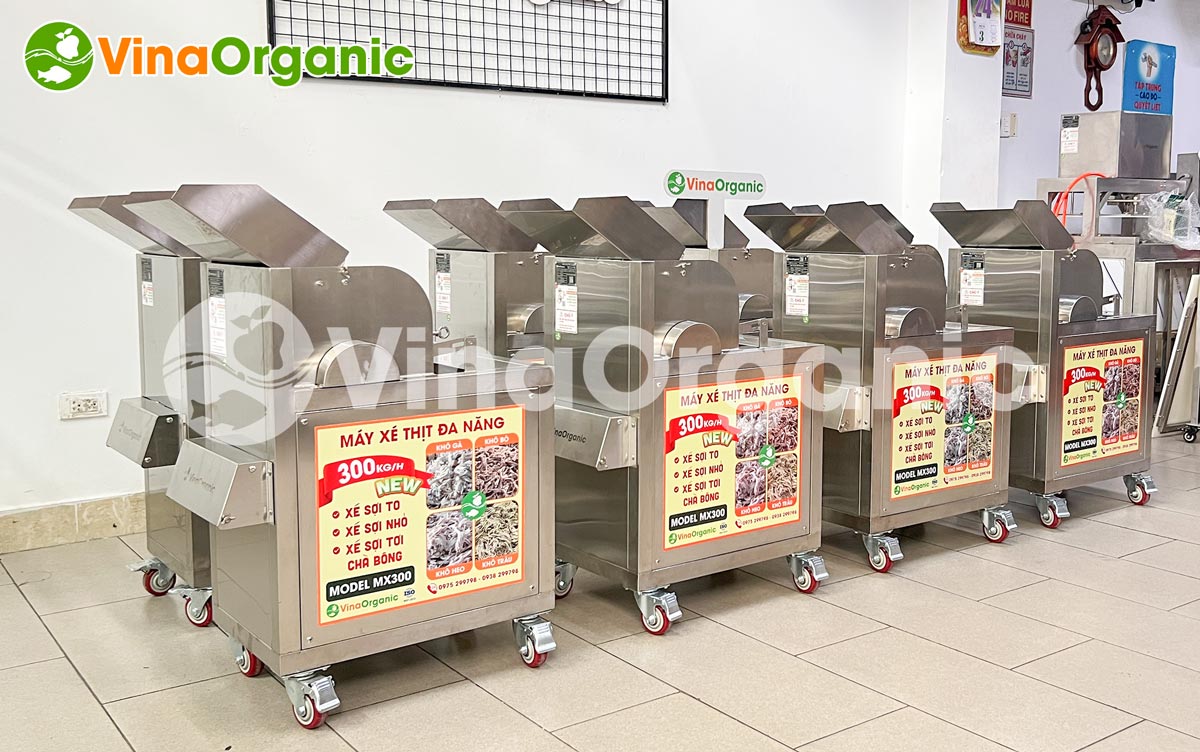 Máy xé sợi thịt VinaOrganic – giải pháp chế biến đa năng, inox 304 bền bỉ, dễ vệ sinh, xé sợi đều, năng suất cao. Liên hệ ngay: 0975299798