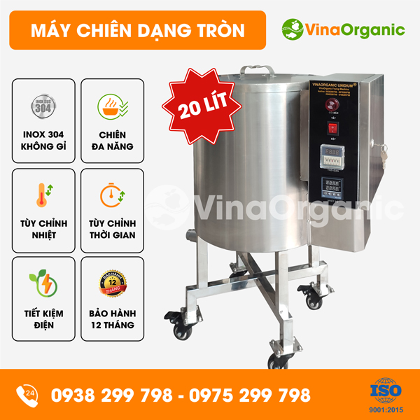 C020 - Máy chiên 20L (dạng tròn), chiên đậu phộng, hạt điều