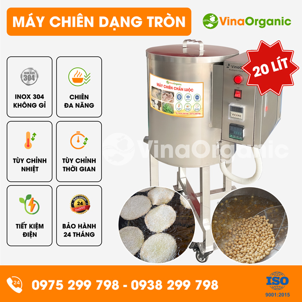C020 - Máy chiên 20L (dạng tròn), chiên đậu phộng, hạt điều