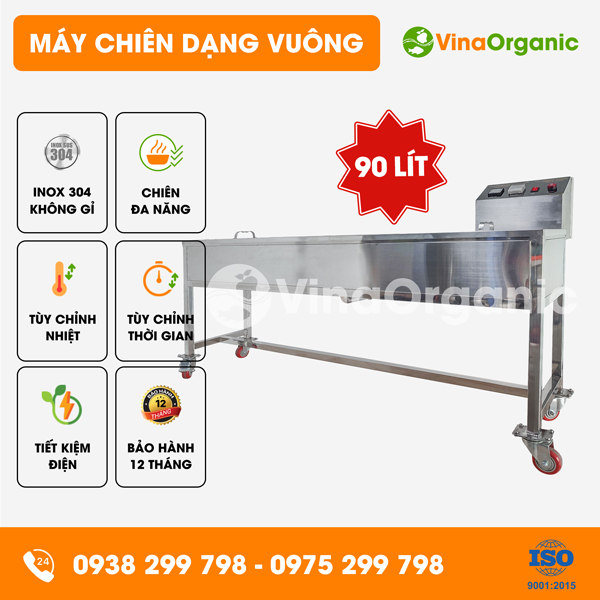 C090V - Máy chiên 90L (dạng vuông), chiên cơm cháy tiện lợi