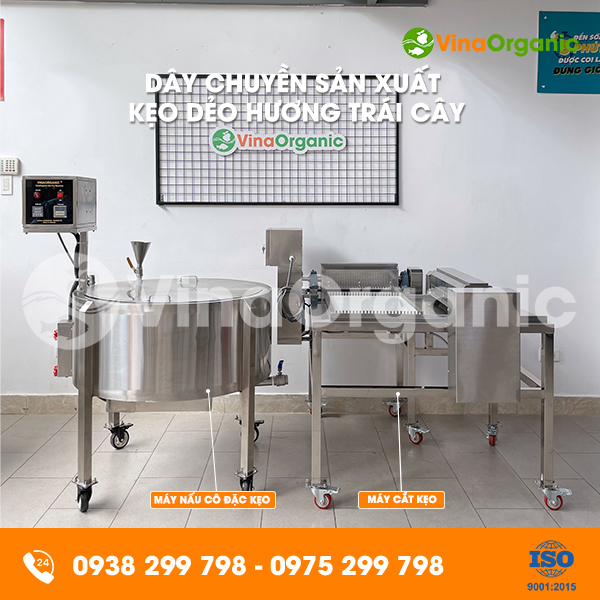 Dây chuyền sản xuất kẹo dẻo hương trái cây dẻo dai, bắt mắt
