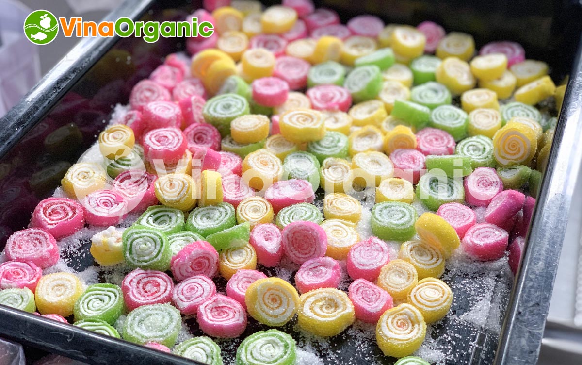 VinaOrganic cung cấp dây chuyền sản xuất kẹo dẻo xoắn khoanh, inox 304, năng suất cao. Hotline/zalo: 0938299798 - 0975299798