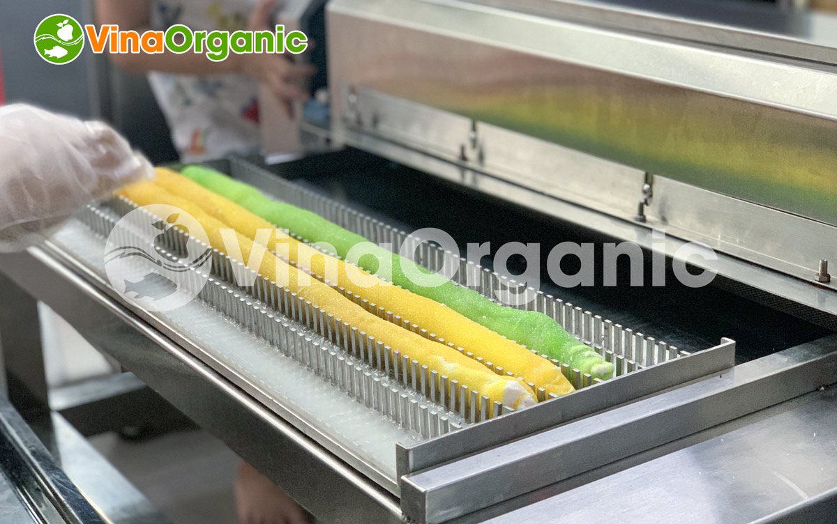 VinaOrganic cung cấp dây chuyền sản xuất kẹo dẻo xoắn khoanh, inox 304, năng suất cao. Hotline/zalo: 0938299798 - 0975299798