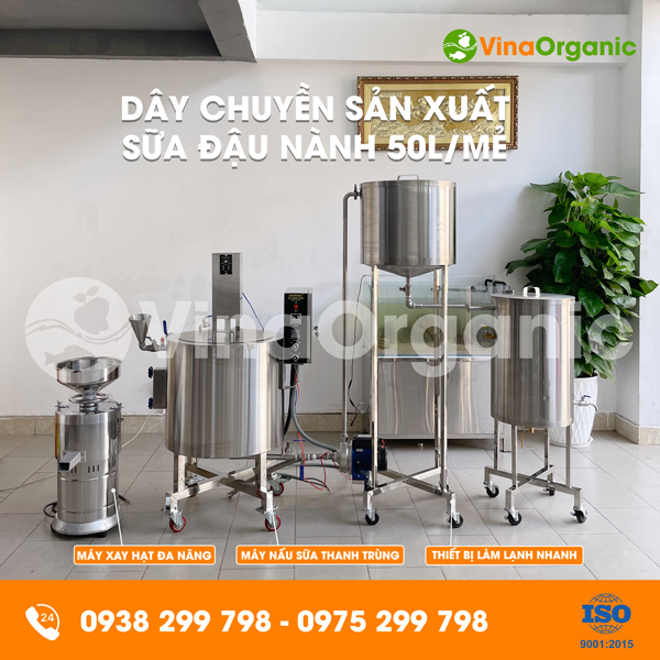 Dây chuyền sản xuất sữa đậu nành 50L thơm ngon