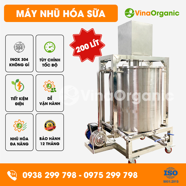 NH200 - Máy nhũ hóa sữa 200L, tiết kiệm điện, nhũ hoá đa năng