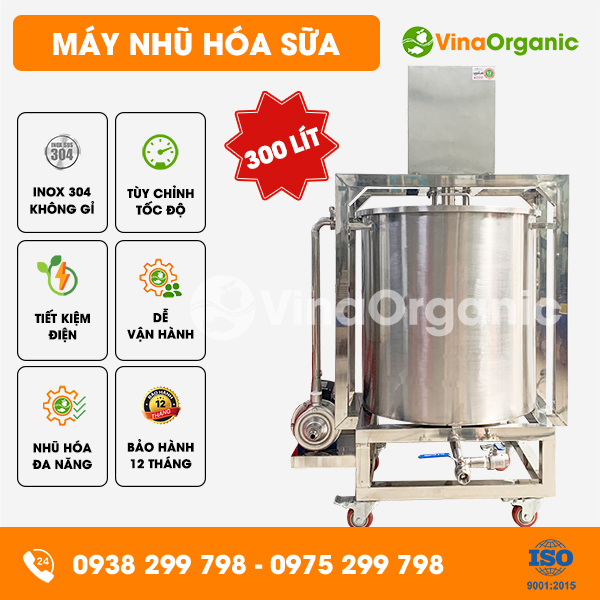 NH300 - Máy nhũ hóa sữa 300L, nhũ hóa đa năng