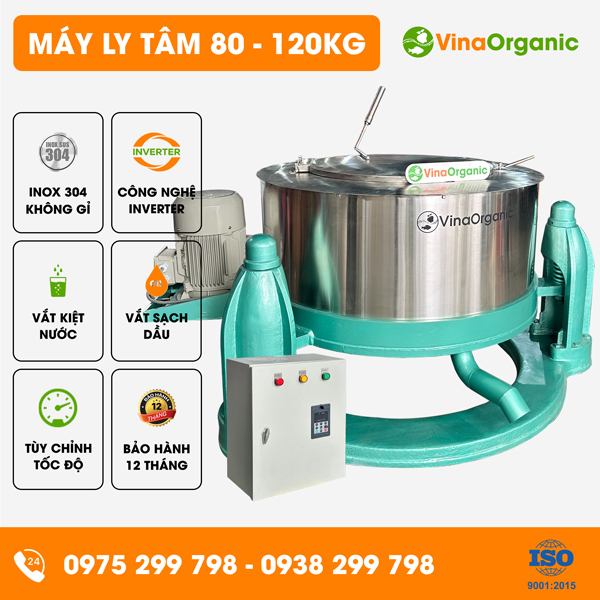 LT12040 - Máy ly tâm 80 - 120kg có biến tần, vắt dầu, vắt nước thực phẩm