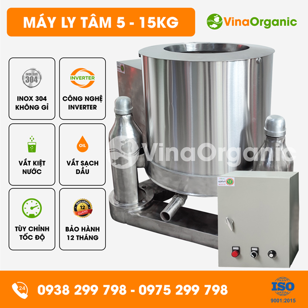 LT3827X - Máy ly tâm 5 - 15kg, full Inox 304, có biến tần