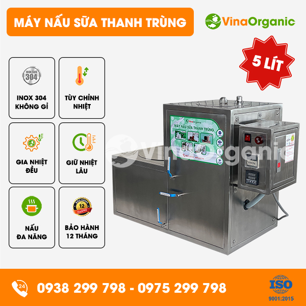 B005 - Máy nấu sữa thanh trùng 5L, nhỏ gọn, nấu sữa đa năng