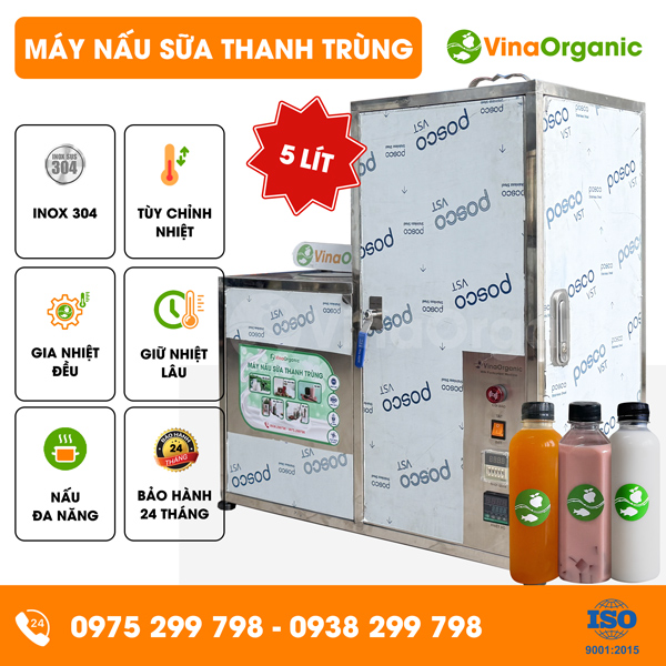 B005 - Máy nấu sữa thanh trùng 5L, nhỏ gọn, nấu sữa đa năng