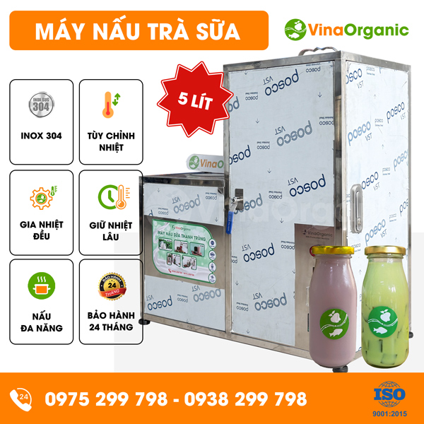 B005 - Máy nấu trà sữa năng suất 5L, nhỏ gọn, nấu trà sữa truyền thống