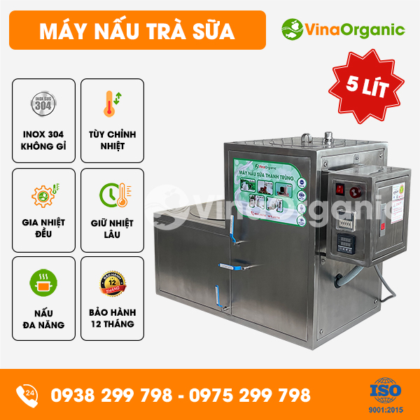 B005 - Máy nấu trà sữa năng suất 5L, nhỏ gọn, nấu trà sữa truyền thống