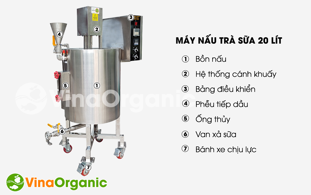 Máy nấu trà sữa 20L, full inox 304, gia nhiệt đều, giữ nhiệt lâu. Liên hệ ngay qua số Hotline/Zalo: 0938299798 – 0975299798 để được tư vấn và hỗ trợ!