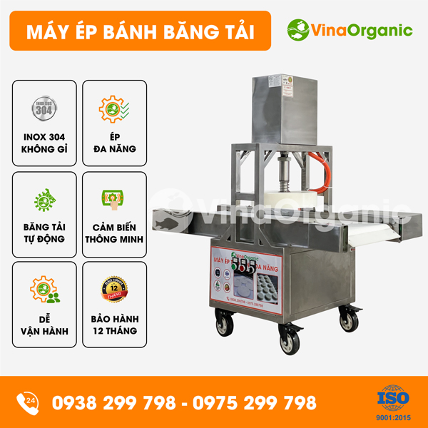 EB280TD - Máy ép bánh có băng tải tự động, ép đế bánh pizza, cán bột làm bánh