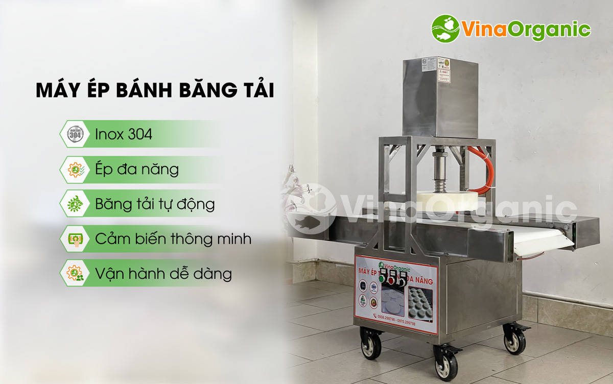 Máy ép bánh băng tải, full inox 304, máy làm đế bánh pizza, máy cán bột làm bánh. Liên hệ Hotline/zalo: 0938299798 - 0975299798