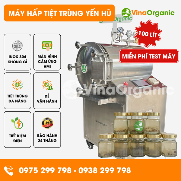 HTT100 - Máy hấp tiệt trùng 100L, tiệt trùng yến hũ