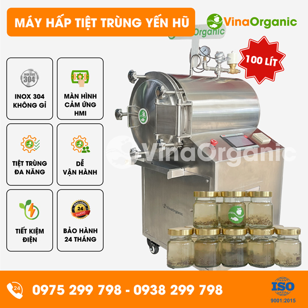 HTT100 - Máy hấp tiệt trùng 100L, tiệt trùng yến hũ