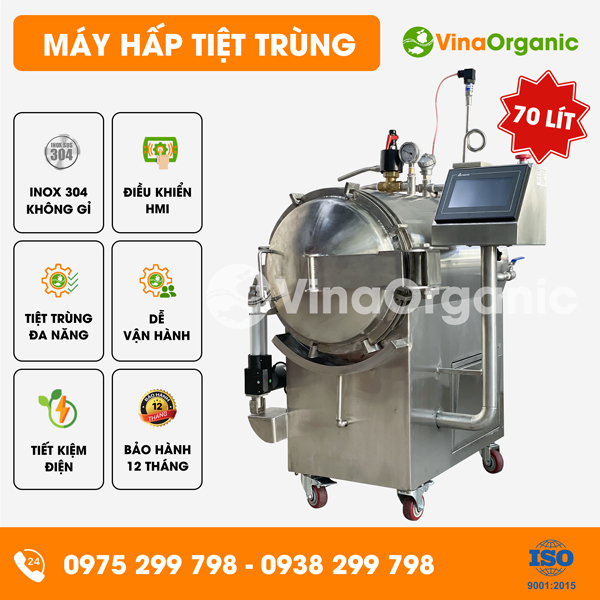 HTT70 - Máy hấp tiệt trùng 70L, tiệt trùng yến hũ