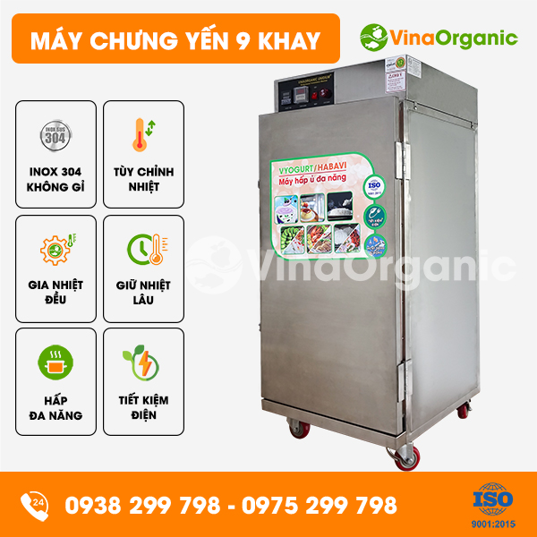 HV009 - Máy chưng yến 9 khay (40x40cm), năng suất 45L/mẻ