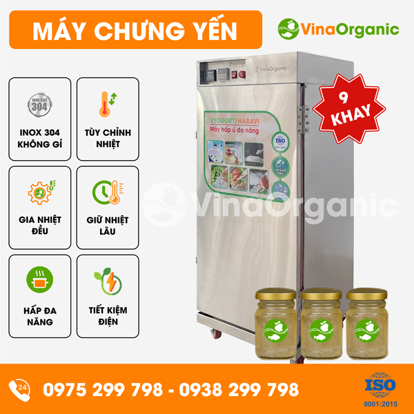 HV009 - Máy chưng yến 9 khay (40x40cm), năng suất 45L/mẻ