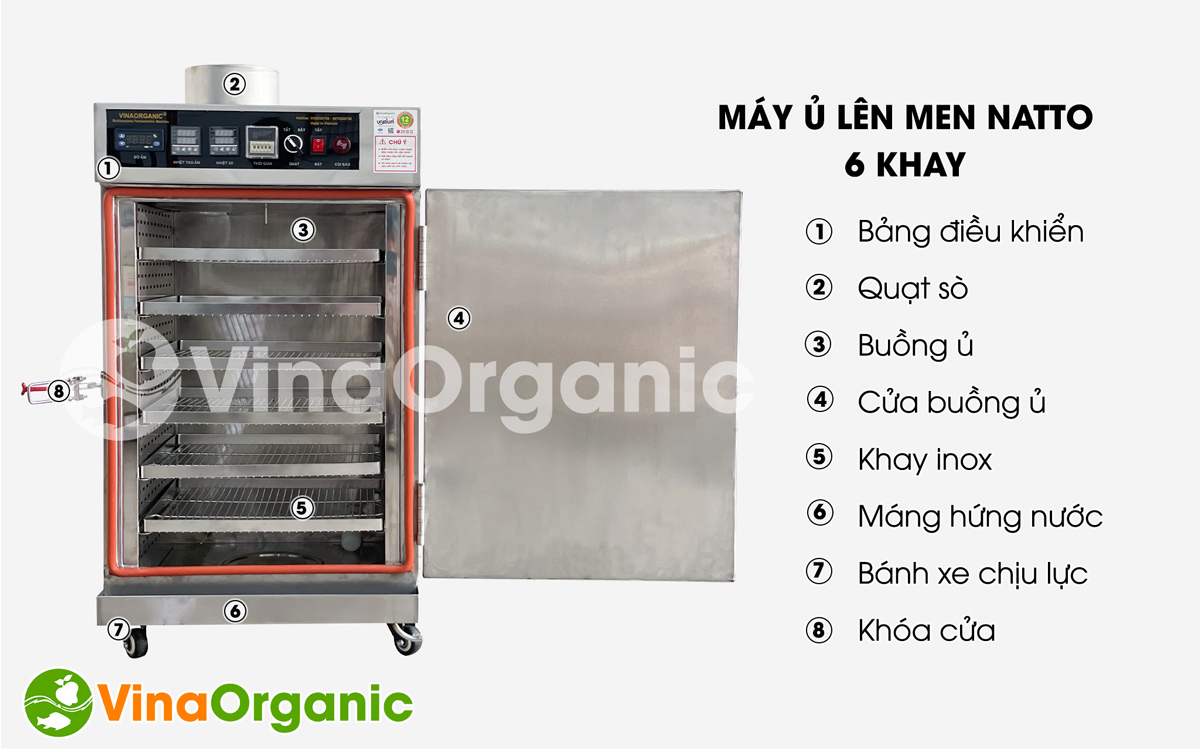 Máy ủ lên men natto 6 khay NATTO0644, inox 304, lên men hiệu quả, chất lượng, tiết kiệm điện... Hotline/Zalo: 0938299798 – 0975299798