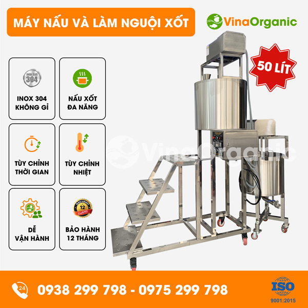 BNX050 - Máy nấu và làm nguội xốt 50L, nấu xốt lẩu, gia vị lẩu
