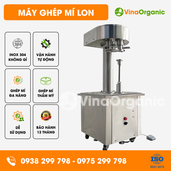 GMI01 - Máy ghép mí lon thiếc, ghép nắp đồ hộp, viền mí lon