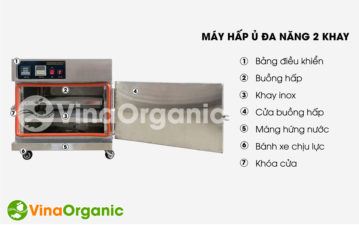 Máy hấp ủ đa năng 2 khay - HV002 tích hợp nhiều chức năng: ủ sữa chua, hấp bánh flan, hấp bánh bao, bánh da lợn,... Hotline/Zalo: 0938299798 – 0975299798