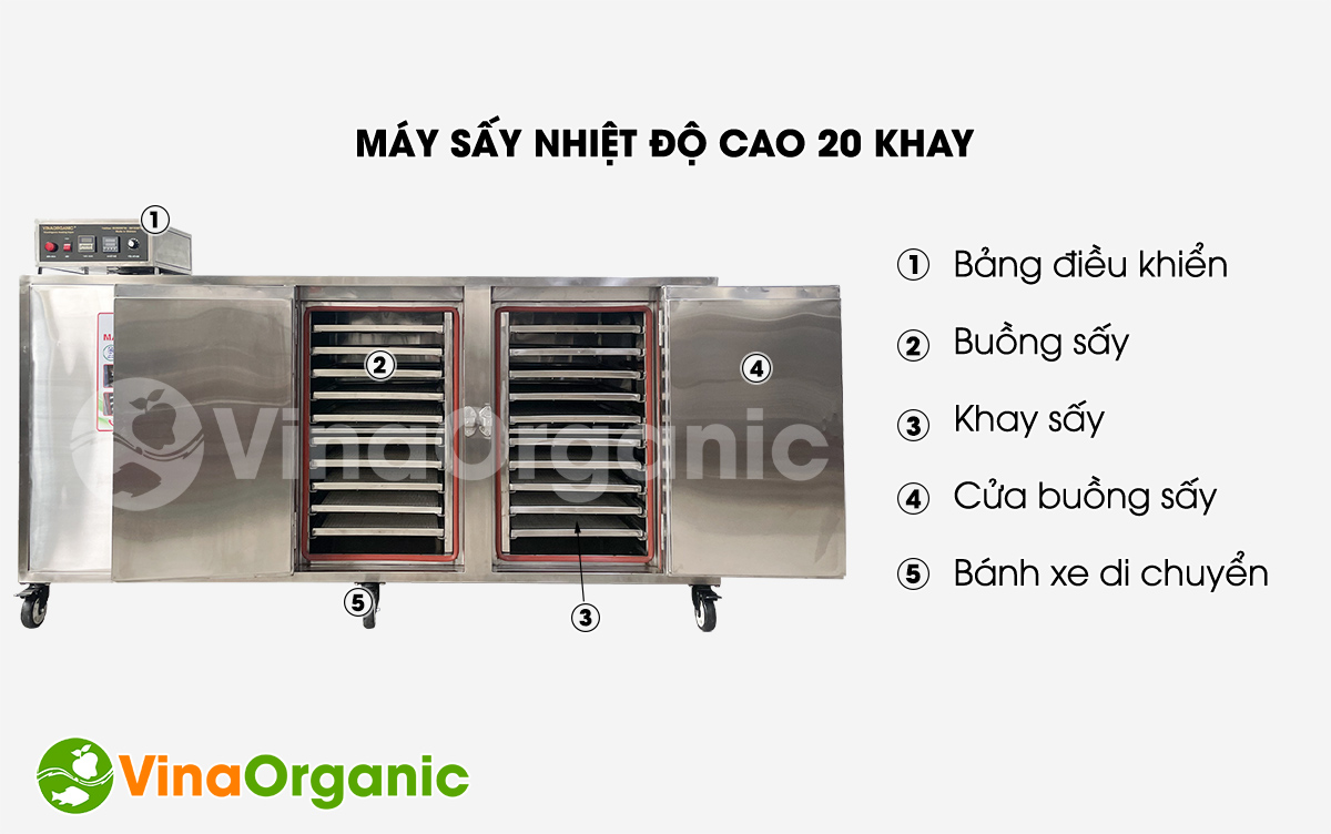 MSC2046 - Máy sấy giòn ngũ cốc 20 khay, chuyên sấy chín hạt điều, macca, hạnh nhân, granola,... full inox 304, tiết kiệm điện. LH: 0938299798 - 0975299798