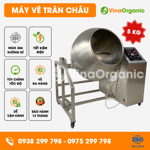 MVC05 - Máy vê trân châu 5kg, vê trân châu nhân dừa, vê trân châu củ năng