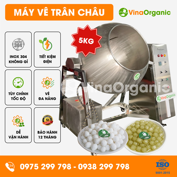 MVC05 - Máy vê trân châu 5kg, vê trân châu nhân dừa, vê trân châu củ năng