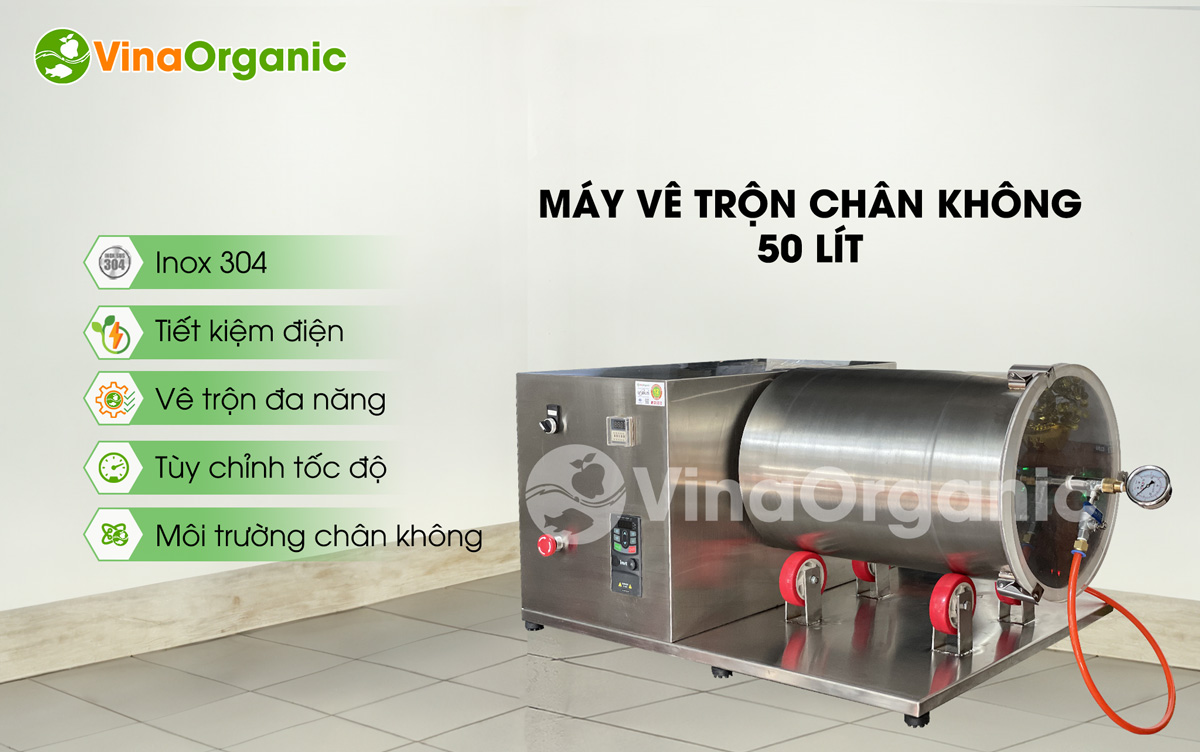 Máy vê trộn chân không 50L, ướp tẩm gia vị thịt, hải sản chiên nướng,... Inox 304, tiết kiệm điện. LH/Zalo: 0938299798 - 0975299798