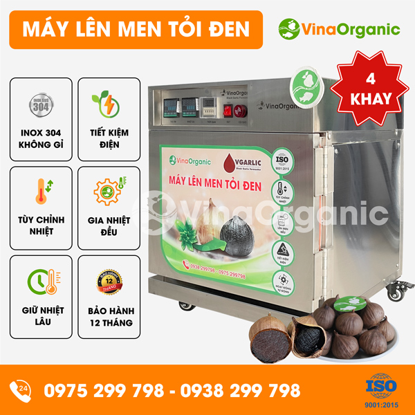 VG004 - Máy lên men tỏi đen VGarlic 4 khay (40x40cm), năng suất 16kg/mẻ