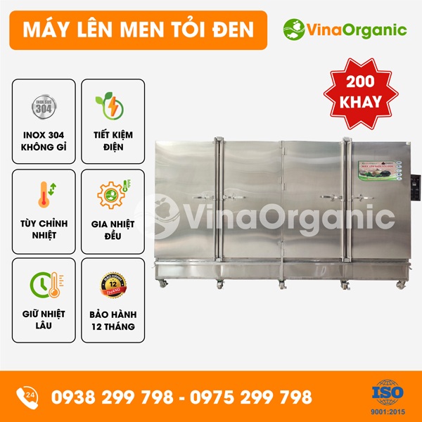 VG200 - Máy lên men tỏi đen VGarlic 200 khay (40x40cm), năng suất 800kg/mẻ