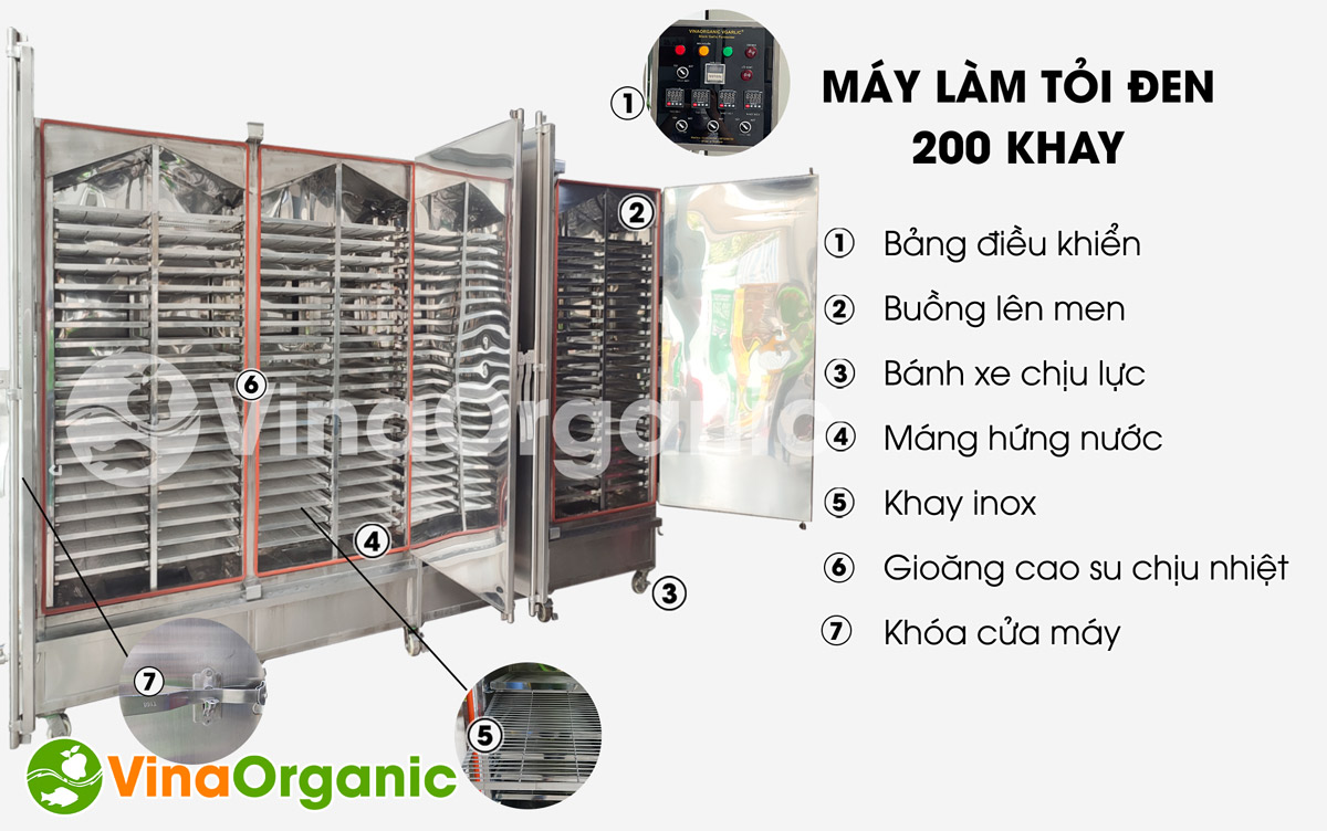 VG200 - Máy lên men tỏi đen 200 khay VGarlic năng suất 800kg/mẻ, vật liệu inox 304, tiết kiệm điện. Hotline/Zalo: 0938299798 – 0975299798