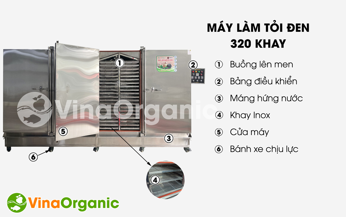 VG320 - Máy làm tỏi đen 320 khay VGarlic, năng suất cao 1.2 tấn nguyên liệu, full inox 304, tiết kiệm điện. Hotline/Zalo: 0938299798 – 0975299798