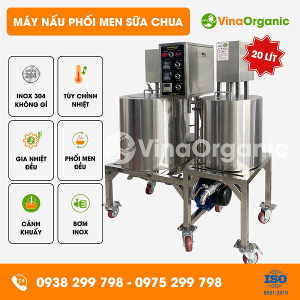 VYM020 - Máy nấu phối men sữa chua VYogurt 20L, khởi nghiệp tiện lợi