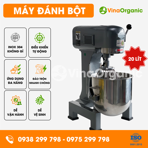 MBD020L - Máy đánh bột 20L, máy trộn bột, trộn nhân, đánh trứng đa năng